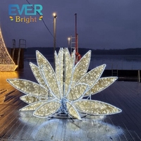 Nouvelle lumière 3d led géante en Fiber optique à motif de fleur de pissenlit