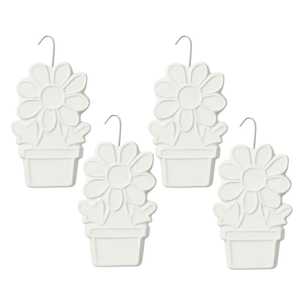 Set di 4 evaporatori d'acqua in ceramica bianca a forma di fiore per radiatori e umidificatori 10,5x3,5x16 cm - Product Image 1