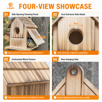 Nichoir en bois vintage pour oiseaux, boîte de reproduction suspendue pour perroquets, en pin naturel, villa pour oiseaux pour la décoration de jardin et de cour.