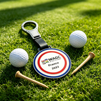 Tag Tas Golf Logam Custom dengan Finishing Poles, Universal untuk Tas Golf