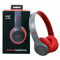 Casque d'écoute sans fil P47 pour le jeu Casque d'écoute stéréo pliable Casque d'écoute sans fil pour l'intérieur et l'extérieur