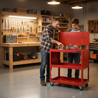 Chariot à outils robuste à 3 niveaux, style coréen, semi-étanche, pour grossistes régionaux de pièces automobiles