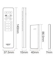 Contrôleur de bande LED sans fil RF 2,4 GHz Miboxer C1-B, température de couleur, télécommande noire, distance de contrôle de 30 m