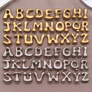 Dijes de Letras de Acero Inoxidable Chapados en Oro de 18K, A-Z, Colgantes Modernos Unisex para Hacer Joyas, Regalo - Product Image 4