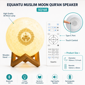 APP Control Moon <b>Lamp</b> Quran Speaker 8GB Memory MP3 Holy Quran Player With Remote Touch LED Moon Night Light - Product Image 6