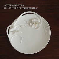 Ensemble tasse et soucoupe à café en céramique, motif floral en relief, fait main en France, luxe léger, rétro vintage, pour le thé de l'après-midi, compatible lave-vaisselle et micro-ondes