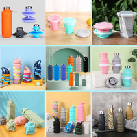 Bouteilles d'eau pliables avec logo personnalisé, bouteille d'eau en silicone de voyage, bouteille d'eau de sport portable, bouteille d'eau réutilisable