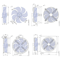 Ventilador ZIEHL-ABEGG FN050 Serie AC FN050-VDA y FN050-VDQ 500 mm, 400 V, 1340 rpm, Aspas en Forma de Cuchilla, IP54, ErP