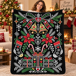 Christmas DIY Coloring Throw <b>Blanket</b> Rectangular Double Layer Flannel Fleece <b>Blanket</b> Home Decor Winter Family Kids Gift - Product Image 2