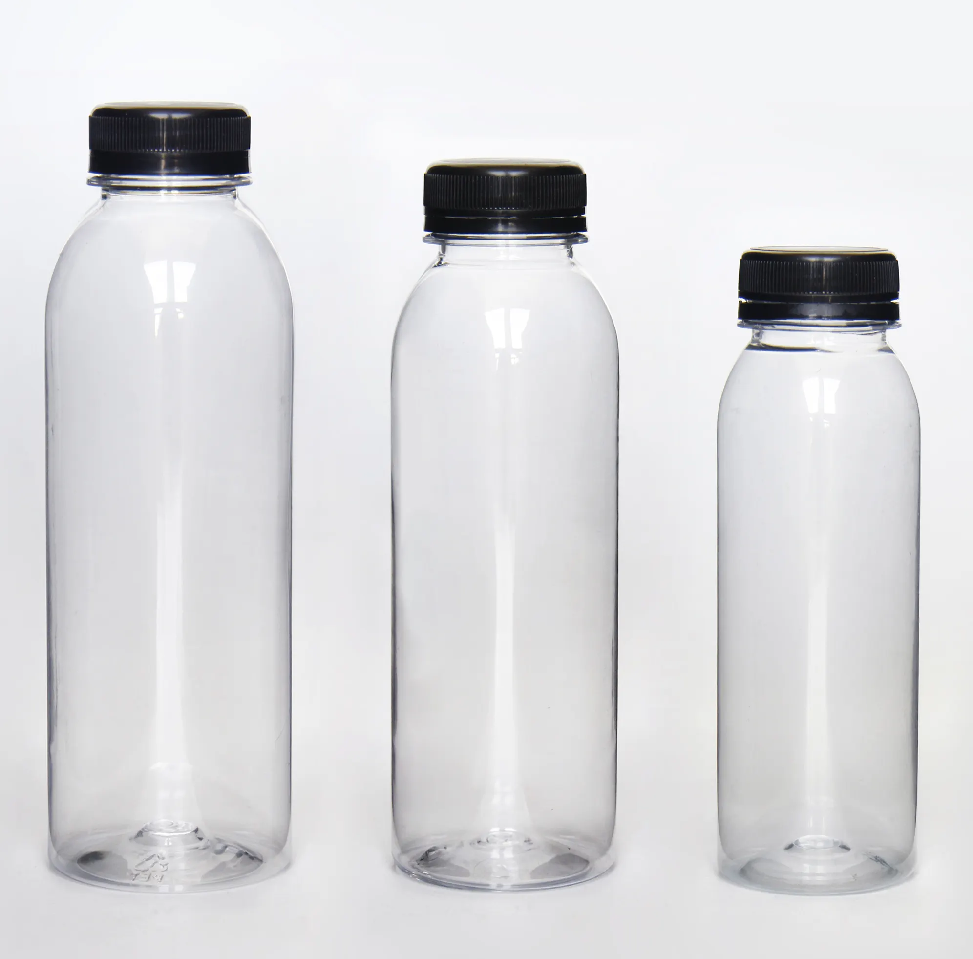 Özel etiket BPA ücretsiz temizle boş şişe suyu dolum 16 oz 12 oz yuvarlak PET İçecek plastik şişe