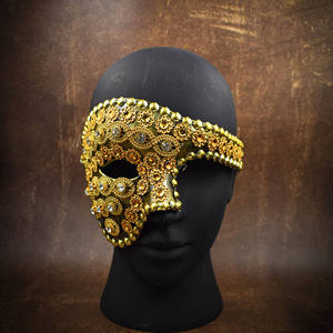 闪亮水钻半脸面具塑料优雅派对服装适合角色扮演舞会婚礼化装舞会 - Product Image 2