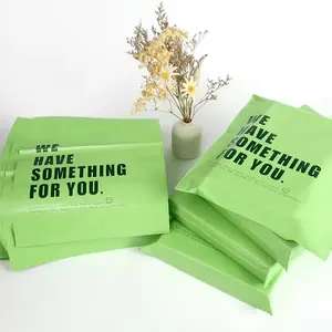 Tas pengiriman kurir Polymailer plastik warna cetak Logo hijau tas pengiriman pakaian tas surat poli pengiriman
