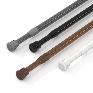 Modern Black Iron Adjustable Short Spring Telescopic Small <strong>Curtain</strong> Rod No Drill <strong>Poles</strong> <strong>for</strong> <strong>Doors</strong> and Windows - Product Image 2