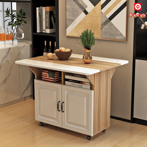 Good Price Smart <b>Folding</b> Dining <b>Tables</b> Combined With Storage Cabinet Rotating Wheels for Easy Movement BA032 Smart Foldable Dini - Product Image 4