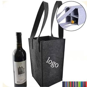 Promotion Custom Gift Wine Bag for 4 or 6 Bottles Vertical Felt Beer Bag with Handbag Premium Quality Customized Product - Product Image 2