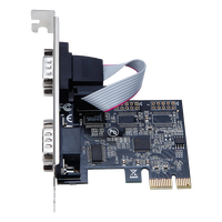 Tarjeta controladora serie PCIe a puerto dual RS232 DB9-Adaptador serie PCI Express para Windows/Linux
