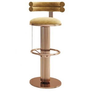 Tabouret <span class=keywords><strong>de</strong></span> <span class=keywords><strong>bar</strong></span> <span class=keywords><strong>pivotant</strong></span> en bois massif <span class=keywords><strong>de</strong></span> luxe <span class=keywords><strong>scandinave</strong></span> moderne, avec dossier et assise en acier inoxydable, pour table haute <span class=keywords><strong>de</strong></span> salon - Product Image 5