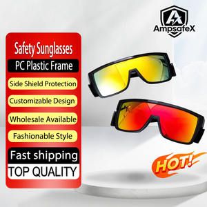 Gafas de Seguridad de Plástico de Alta Calidad al por Mayor, con Logotipo Personalizable, Lentes Antirrayas, Protección Lateral Amarilla para Ciclismo - Product Image 1