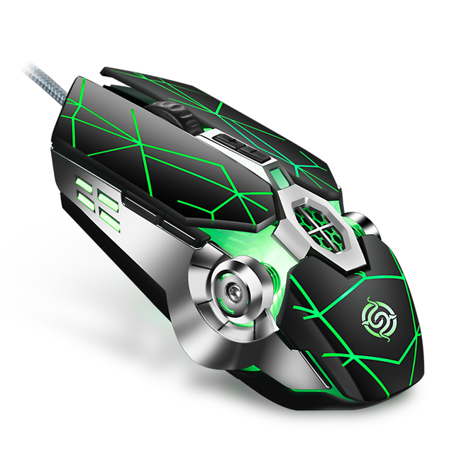 Gaming Mouse Q7 Wired Mouse Game 7 Color Illuminated Usb 4000 Dpi Mechanical Gaming Rgb Glowing Mouse for Computer