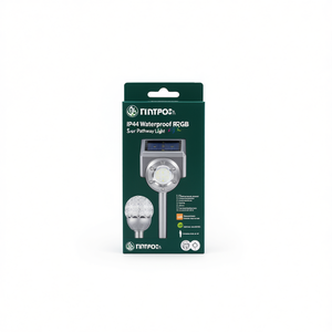 TINTPO3 <b>Solar</b> Pathway <b>Light</b> IP44 Waterproof RGB LED Garden Outdoor Lighting 3Pcs <b>Color</b> <b>Changing</b> Walkway Yard Decoration - Product Image 1