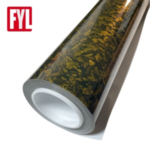 Vinilo Adhesivo Popular de Fibra de Carbono Forjado para Mascotas, Película de Vinilo Dorado con Efecto de Fibra de Carbono - Product Image 2