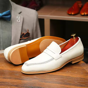 Chaussures habillées formelles pour hommes en cuir de vache véritable fait main de qualité supérieure, lacets, antidérapantes, imperméables, respirantes, légères, pour le bureau - Product Image 5