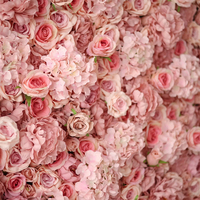 Paneles de Pared de Flores Artificiales con Efectos 3D Personalizados, Panel de Rosas Rosadas para Decoración de Tiendas