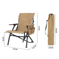 Chaise de camping pliable personnalisée CHENYUE, chaise de réalisateur robuste en alliage d'aluminium, pliable et portable, avec accoudoirs en bois