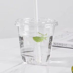 Bicchieri di Plastica Trasparenti Personalizzati a Forma di U da 89mm per Bevande da Asporto, Tè al Latte, Boba e Caffè, con Coperchi - Product Image 2