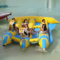 Flotteur gonflable Tube de pêche Bateau volant Ponton Blow up Banana Boats 6 sièges