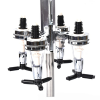 Distributeur de boissons alcoolisées suspendu en aluminium pour 4 bouteilles de vin Distributeur vertical rotatif de liqueur Verseur Rack Color Box Sliver 4 Piece 8pcs