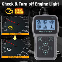 Herramienta de escaneo de diagnóstico de coche OBD2 MS310 Pantalla de 2,4 pulgadas Material ABS Lector de código de falla Probador de batería incluido-Nueva versión de software