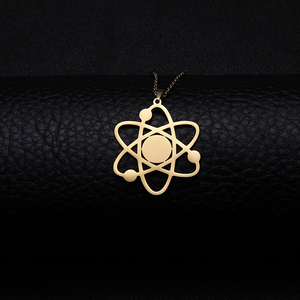 Collana con Ciondolo Teoria del Big Bang, Atomo, Galassia, Pianeta, in Acciaio Inossidabile, Gioielli Scientifici per Donne - Product Image 3
