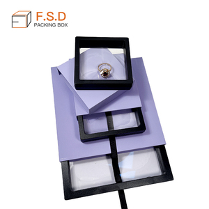 Custom Elegant Packaging Gemstone Box Floating Frame Display Box Pe Film Plastic Drawer Jewelry Boxes