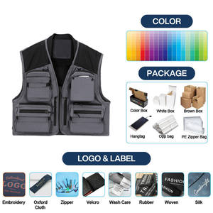 Gilet <span class=keywords><strong>de</strong></span> <span class=keywords><strong>pêche</strong></span> à la mouche multi-poches détachable, léger, durable, en nylon, portable, pour hommes et femmes, Mydays - Product Image 3