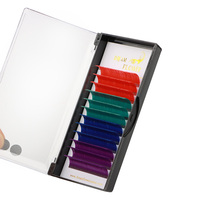 No Stick Real Eyelash Extensions Plateaux de cils de couleur Volume Plume Style Lashes