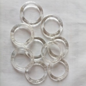 Mặt dây chuyền & Charms đánh bóng tự nhiên thạch anh trắng vòng tròn chữa bệnh pha lê Vòng bánh rán - Product Image 3