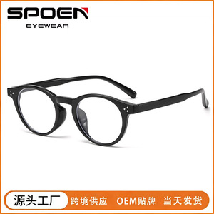 Gafas Ópticas Redondas con Montura Completa Marrón, Lentes Transparentes Cr-39, Montura Mediana, Unisex 2025 - Product Image 3