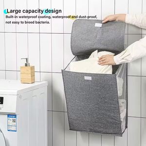 Custom Logo Wall Hanging Laundry <b>Storage</b> Basket Dormitory <b>Collapsible</b> Laundry Baskets for Clothing - Product Image 4