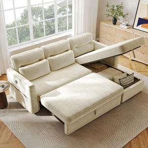 Canapés en forme de L, canapé-lit <span class=keywords><strong>convertible</strong></span>, canapé en chenille nuage avec chaise longue réversible avec rangement, USB pour le salon - Product Image 1