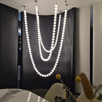 Lustre créatif en perles de luxe non standard pour salon, hôtel, duplex, villa, lampe suspendue à LED