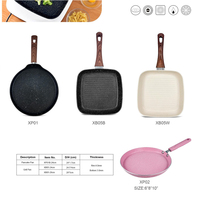 Ensemble de poêles de luxe classiques écologiques en alliage d'aluminium antiadhésives, compatibles four et induction, pour grillades de bœuf et steak à la maison