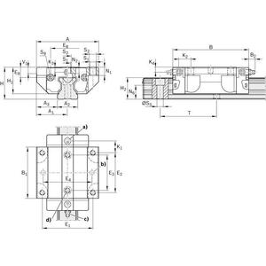 Roulement linéaire Rexroth R165121320 50 60 mm de diamètre extérieur, acier au carbone carré, usage général - Product Image 2