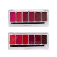 Palette de maquillage pour les lèvres mate en gros, longue tenue, hautement pigmentée, personnalisable, imperméable, pour le visage et les yeux