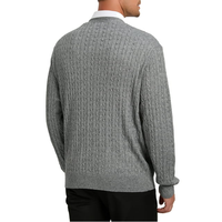 Pull tricoté pour homme personnalisé OEM, col en V, manches longues, coupe oversize, couleur unie, anti-rétrécissement, respirant, style décontracté et tendance, ouverture frontale à ressort