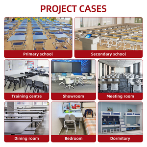 SRLT Banco <span class=keywords><strong>e</strong></span> Sedia Doppio per Due Persone, Arredo Scolastico, Tavolo <span class=keywords><strong>e</strong></span> Sedia per Studio dei Bambini - Product Image 5