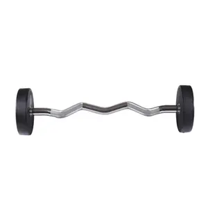 IRONBULL Back Rubber Coated Barbell Straight Handle Or Curl Handle Available And Customizable Logo