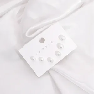 广州批发商热销高品质低过敏性不锈钢饰品珍珠不同尺寸简约耳环