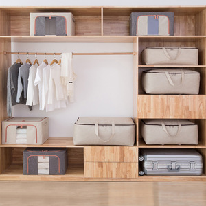 Los mejores organizadores de sistemas de armario de 24 litros para almacenar ropa y <span class=keywords><strong>edredones</strong></span>, caja de almacenamiento con marco de acero Simple de Color sólido - Product Image 6