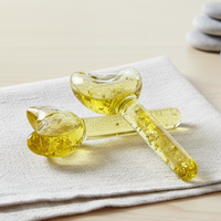 Fabricant direct – Globes de glace Gua Sha en forme de cœur, masseur facial, boules de verre remplies d'eau de haute qualité, couleur et logo personnalisables